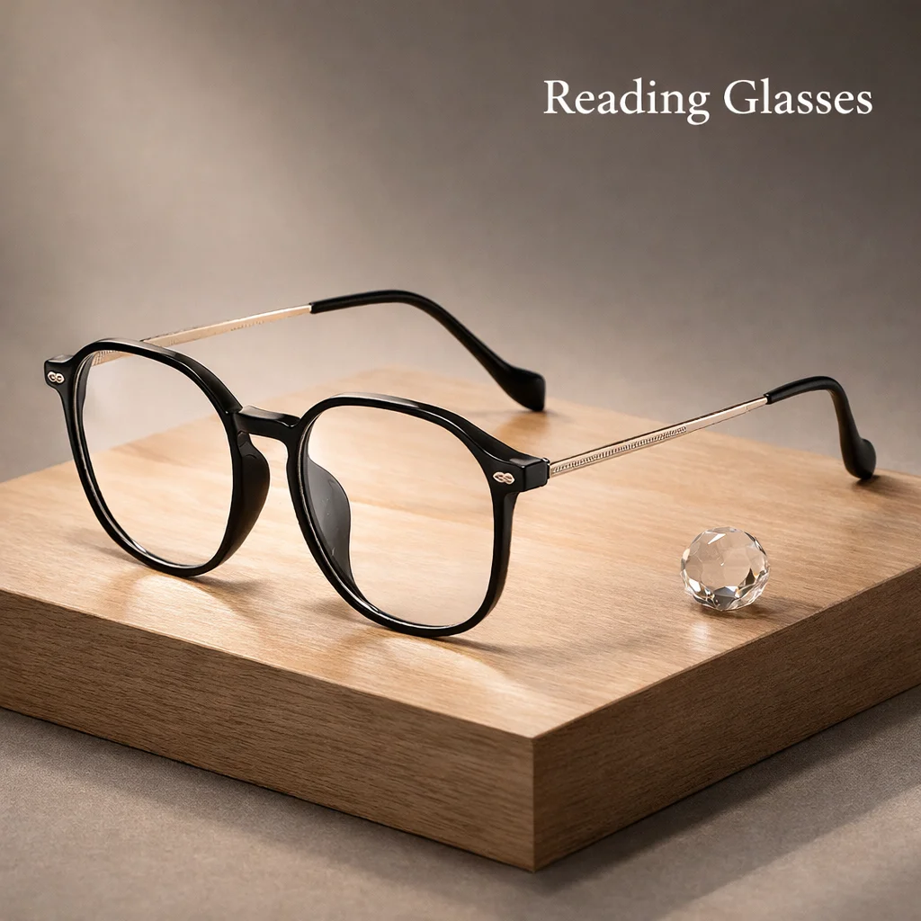 1 Stück Vollrand-Lesebrille mit Rundrahmen, Großer Rahmen, Blaulichtfilter, Presbyopie-Brille mit Federscharnier für Damen und Herren