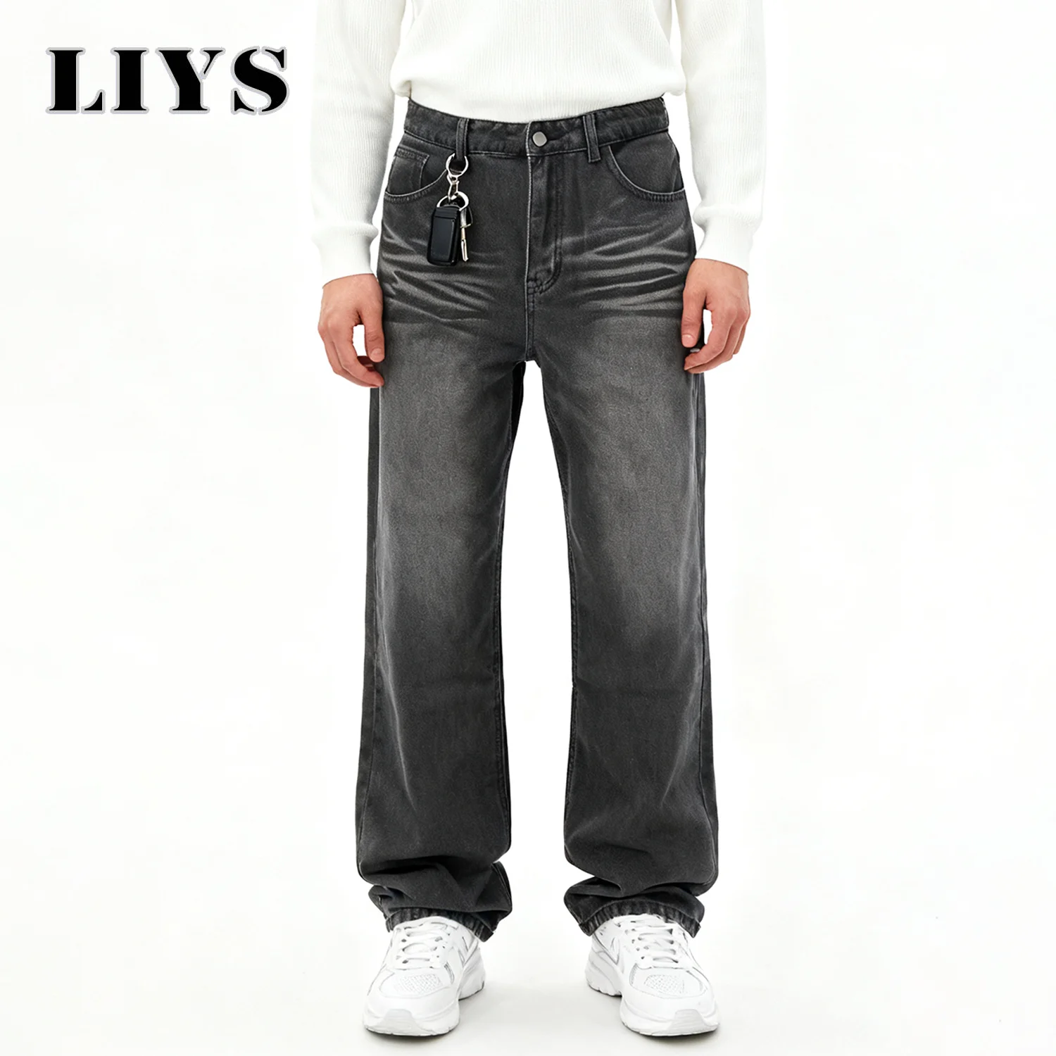 

Autumn Men's Black Retro Baggy Straight Jeans Street Basic Business Casual Revival Male Denim Pants Winter Men's Clothes Jenas