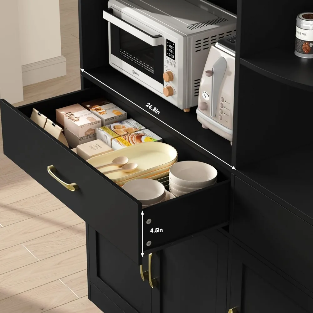 خزانة مطبخ حديثة من 3 طبقات مع 5 أبواب ودرجين ومساحة تخزين كبيرة #5