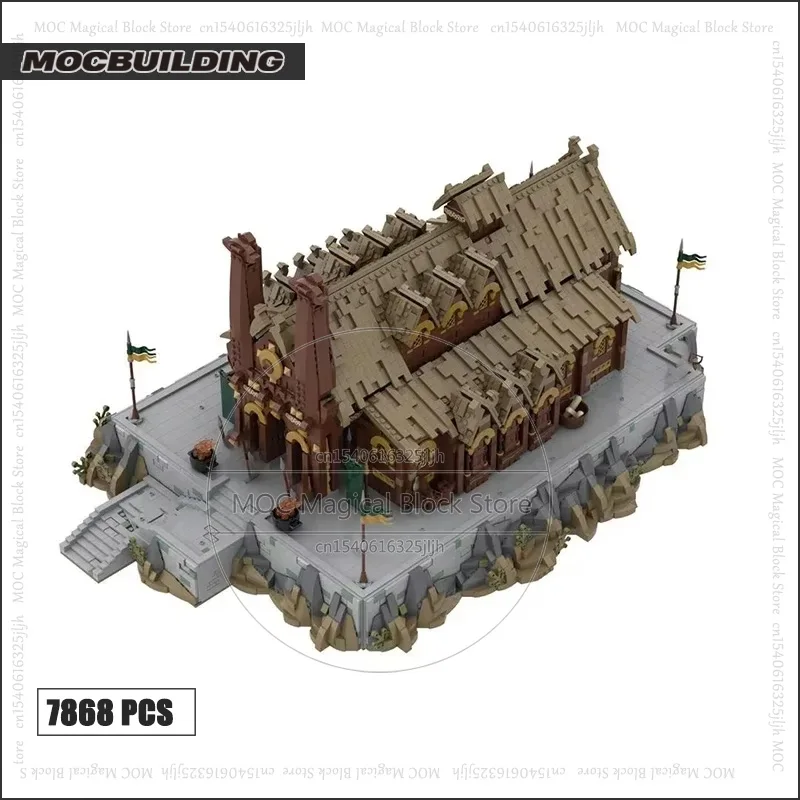 Serie de películas UCS Moc, famoso bloque de construcción Golden Hall, gran modelo, paredes, tecnología, ladrillos, vista a la calle, juguetes, regalos de navidad
