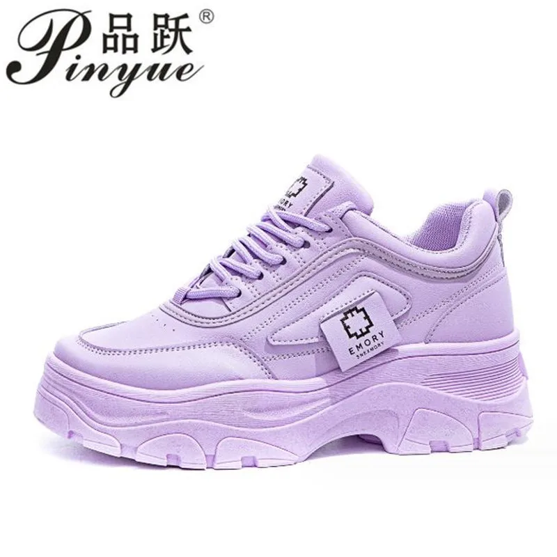 Sneakers grosse da donna scarpe Casual alla moda con lacci color caramella e piattaforma spessa a prova di altezza che aumentano le scarpe Casual