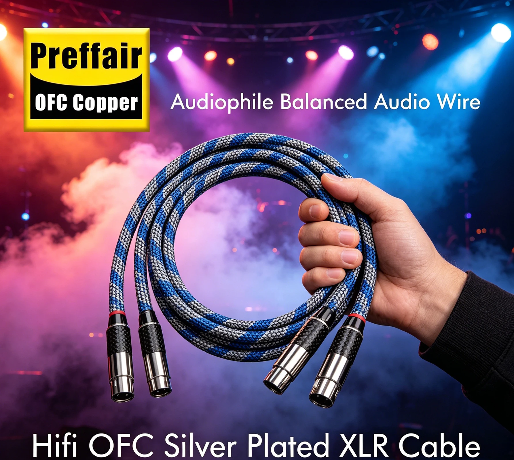 hifi-audiophile-xlr-cable-ofc-silver-plated-balanced-xlr-audio-cable-copper-silver-palted-braid-with-carbon-fiber-plug-for-dac