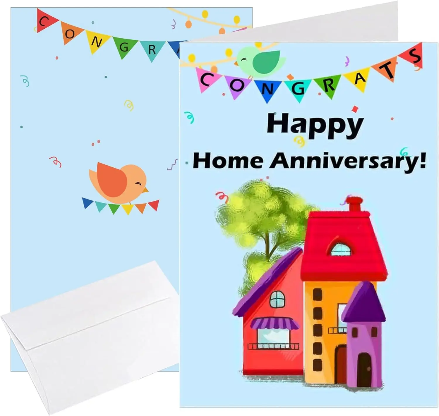 Happy Home Anniversary Realtor Thank You Cards with Envelopes 24 Pcs Blank Greeting House Postcards Real Estate Thank You Notes