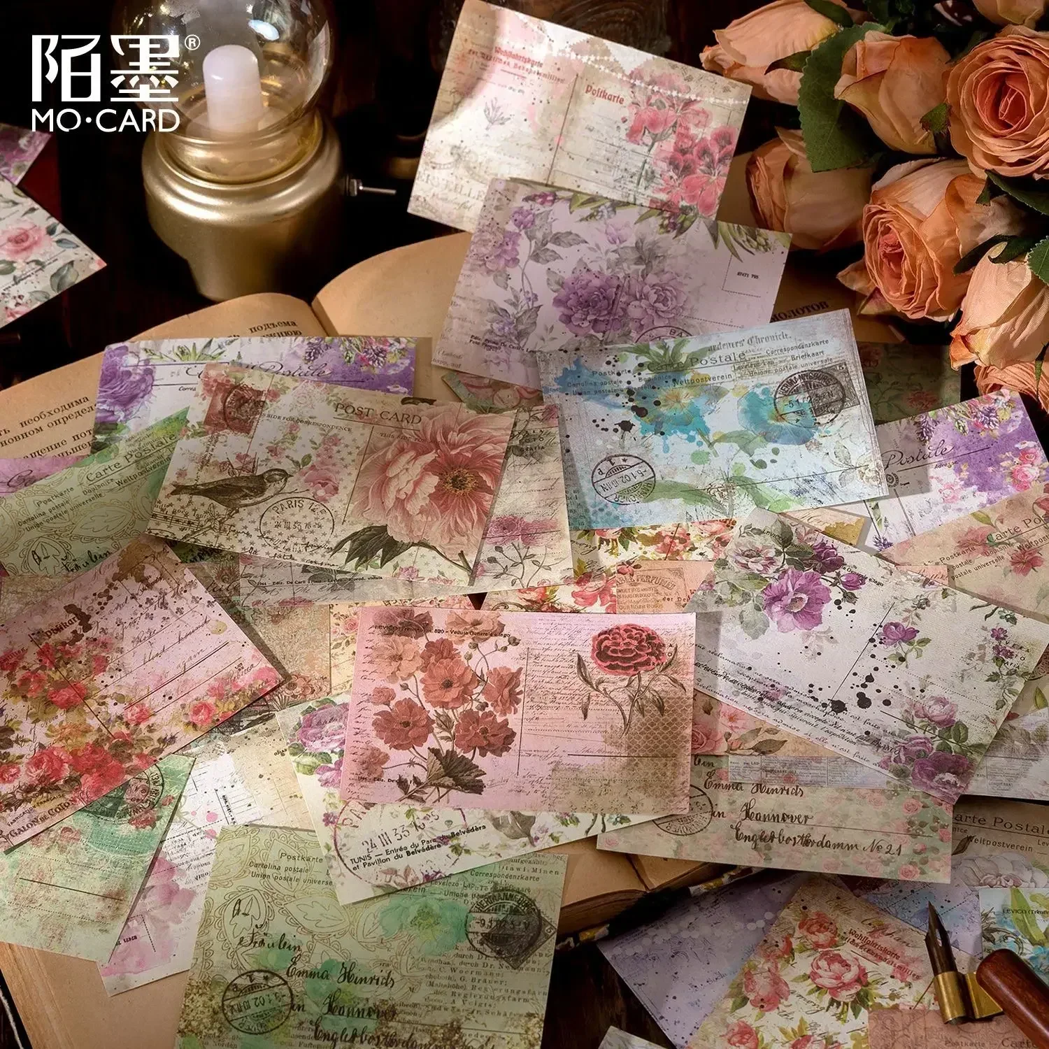 100pcs/lot Memo Pads Material Paper Letter from Time Junk Journal Scrapbooking Cards Retro Background Decoration
