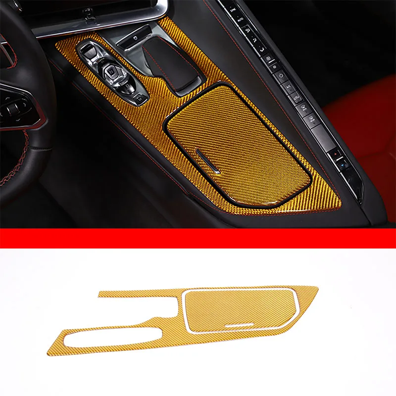 

For 2020-2023 Chevrolet Corvette C8 Soft Carbon Fiber Car Central Control Storage Box Panel Sticker Car Interior Accessories