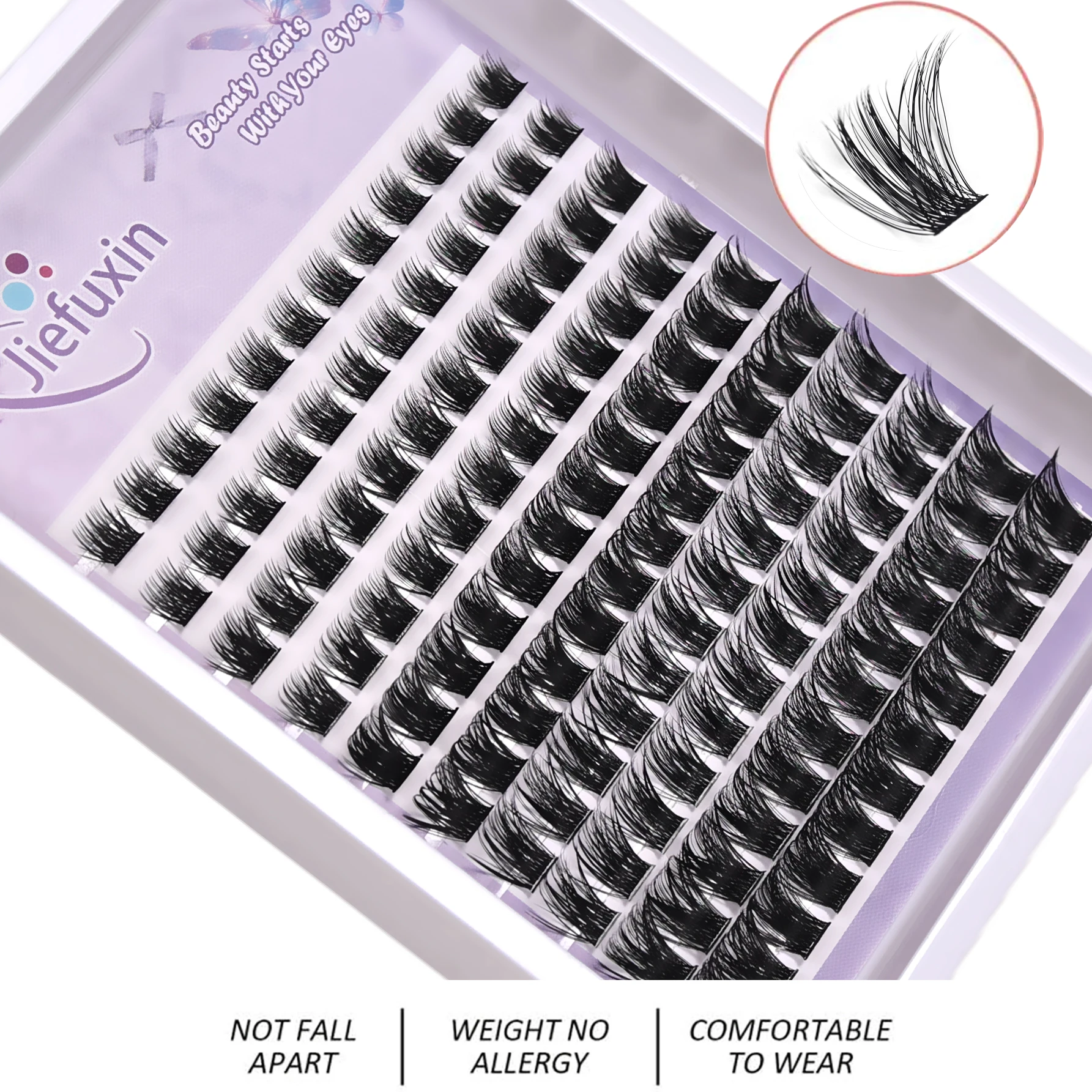 مجموعات الرموش 120 قطعة رموش عنقودية 8-16 مللي متر ملحقات رموش فردية Wispy رموش ذات مظهر طبيعي D حليقة رموش عنقودية منفوشة #3