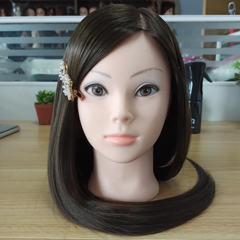 

6Color 60CM Long Hair Training Head Doll Model Clamp Stand Dummy Practice Mannequin for Barber Hairdressing hairstyles Styling