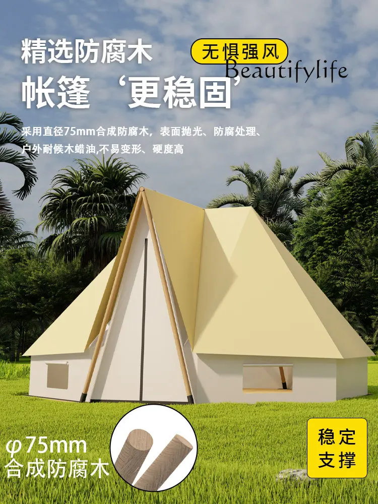 Luxury Hotel Tent Solid Wood Structure Tent Thickened Rain-Proof Four Seasons Roof Wooden House