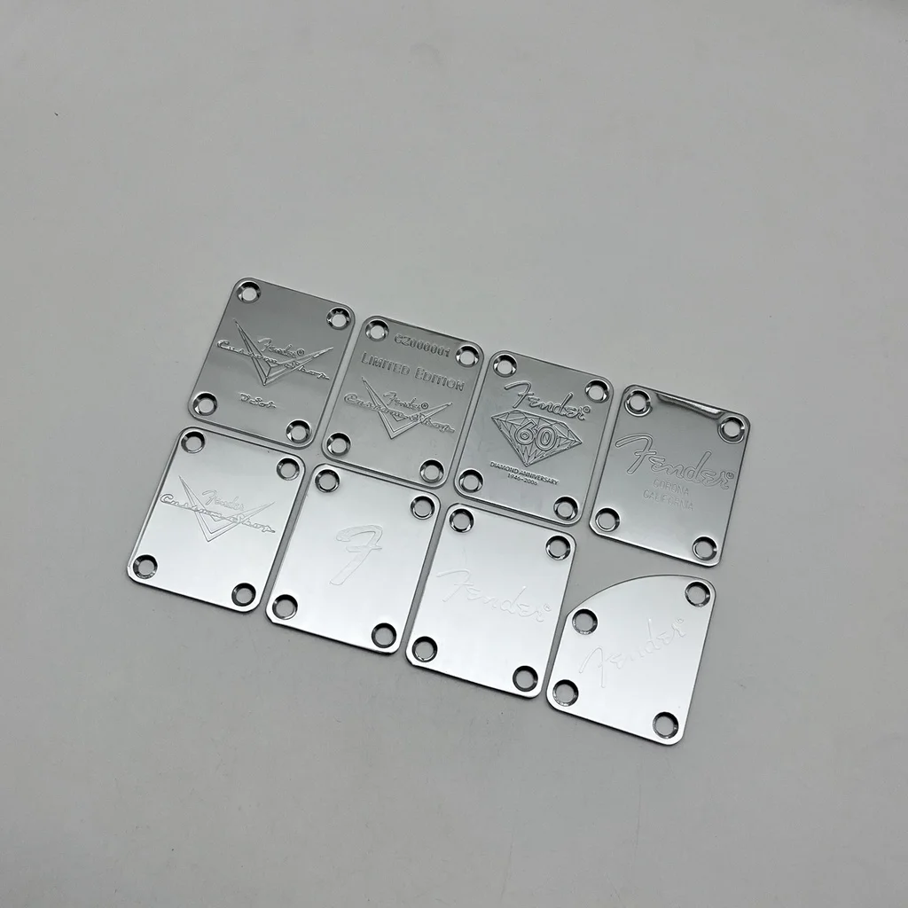 Custom Shop Chrome Guitar Neck Plate 8 Patterns Options for ST TL Style Guitar,Musical Instruments Accessories