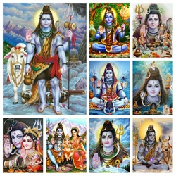 Divine Guardian Lord Shiva With Nandi 5d Diamond Painting AB Drills Art Hindu Goddness Parvati Cross Stitch Mosaic Room Decor