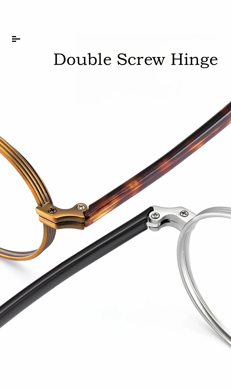 YIMARUILI Ultra-licht Titan Legierung Acetat Brillen Frauen Mode Retro Runde Kleine Optische Brillen Rahmen Männer – Detail 3