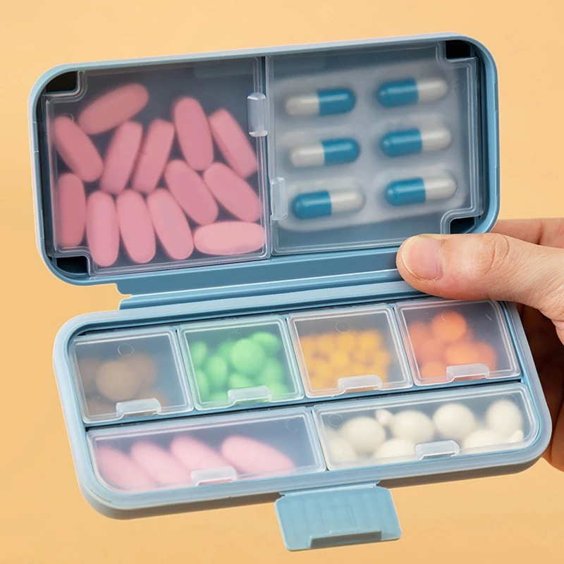 Portable Travel Tablet Pill Box Holder Divider Organizer Container Pills Storage Case Double Sealed Box for Home Outdoor