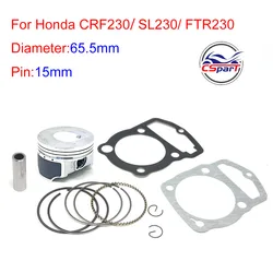 65.5mm Piston Ring Pin Set For HONDA SL230 1997-2008 CRF230 03-15 FTR230 03-05 XR230 03-08 FTR223