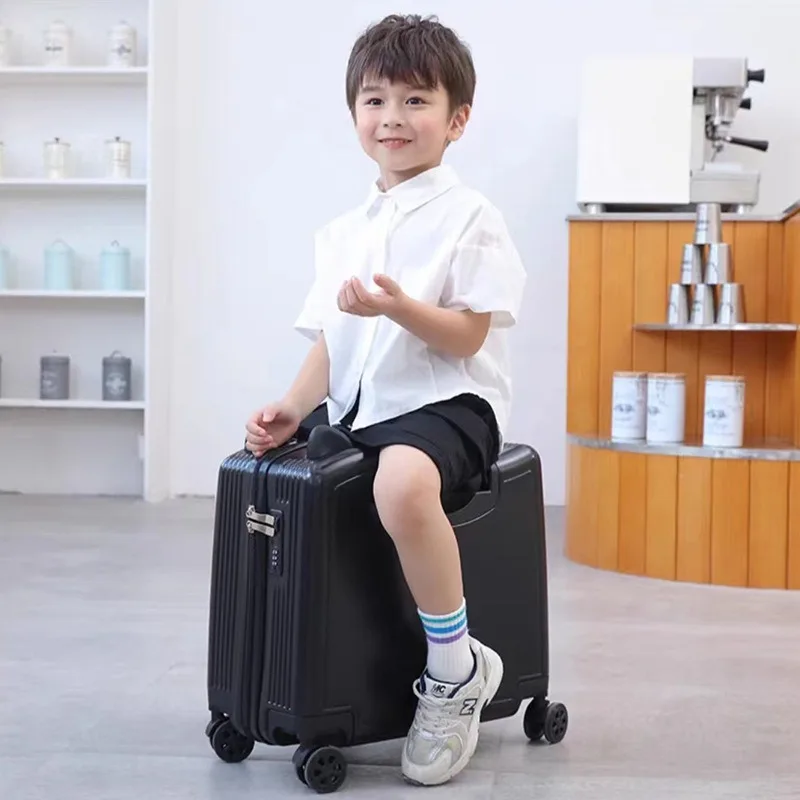 Fashion Children's Travel Suitcase Kid's Luggage Sat and Ridden Luggage for Children PC Zipper Travel Wheel Rolling Suitcase