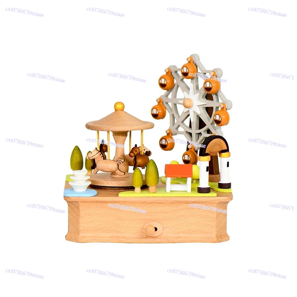 Desktop Music Box Creative Cartoon Ornament Birthday Gift Creative Exquisite Music Box Carousel Ferris
