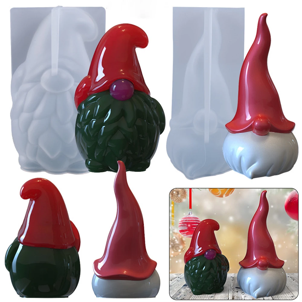 3D Gnome Mold Silicone Dwarf Mold for DIY Paint Your Own Gnome Resin Making Wax Ceramic Polymer Clay Silicone Gnome Mold