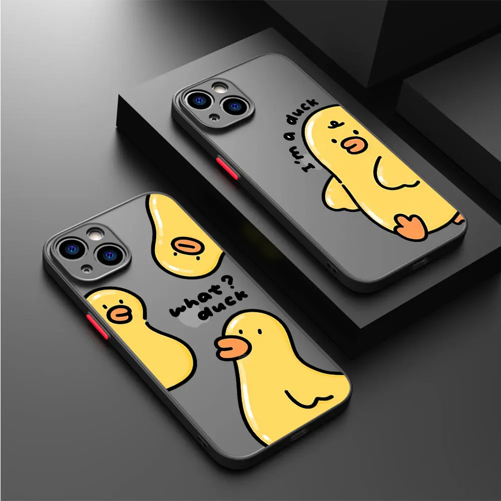 Cute Yellow Duck Phone Case for Redmi Note 10S 11S 10 Pro 9S 9T 11 Pro 12S 12 13 Pro 11T 9 5G 13 Pro Shell Matte Cover