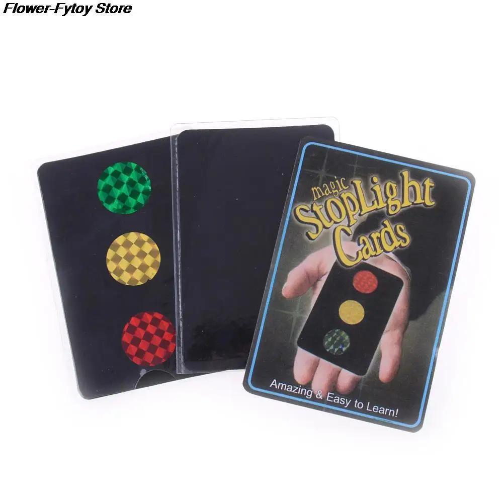 1Sets Magic Stop Light Cards Magic Tricks Traffic Light Dot Change Magia Close Up Illusion Accessories Gimmick Props Comedy