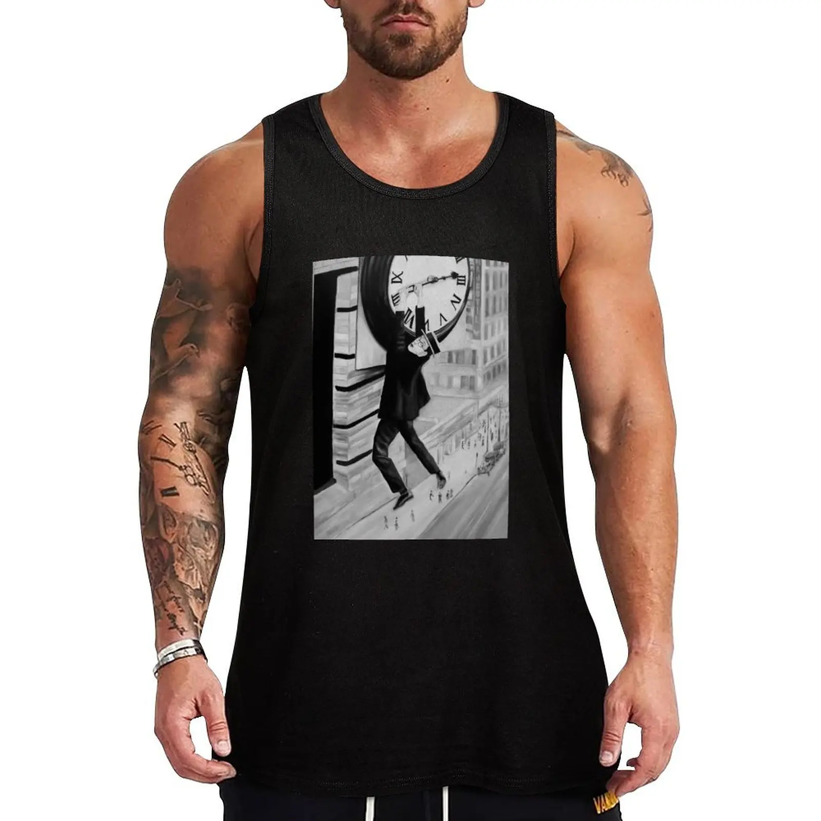 HAROLD LLOYD Tank Top gym shirt man Fitness men clothing