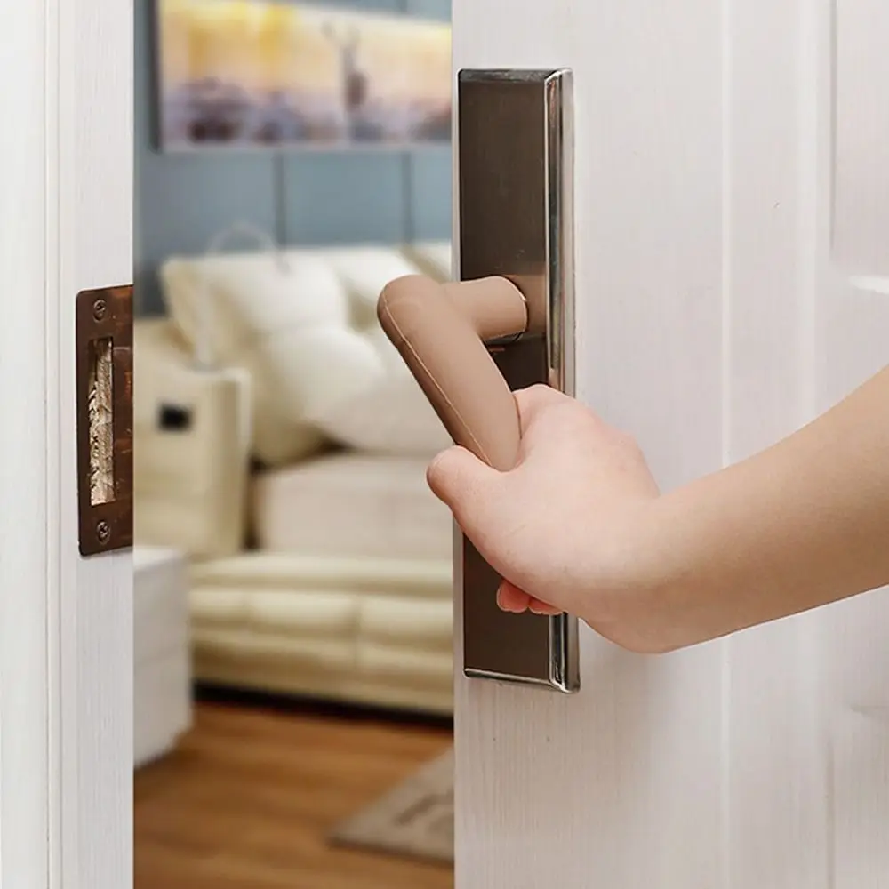 Portable Silicone Door Handle Cover Anti-Slip Anti Collision Doorknob Sleeve Silent Anti-Static Door Knob Cover for Home