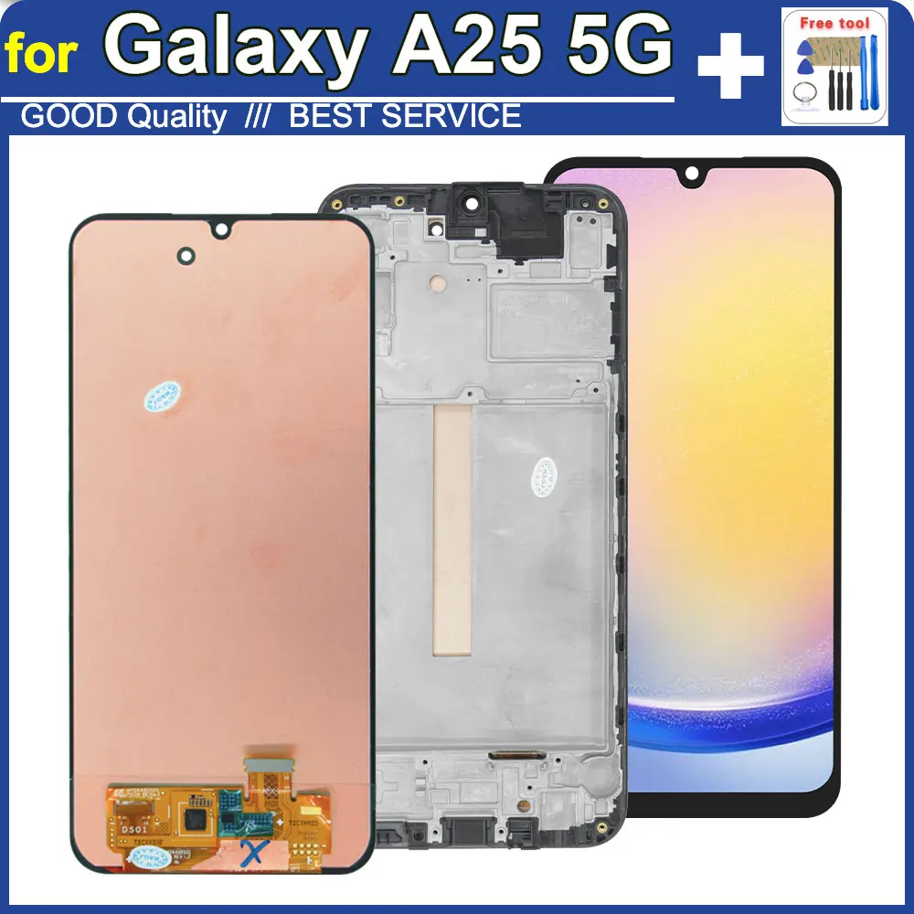 Super AMOLED LCD for Samsung Galaxy A25 5G LCD Display Touch Screen Digitizer for Samsung A25 5G A256 Phone LCD Screen Assembly