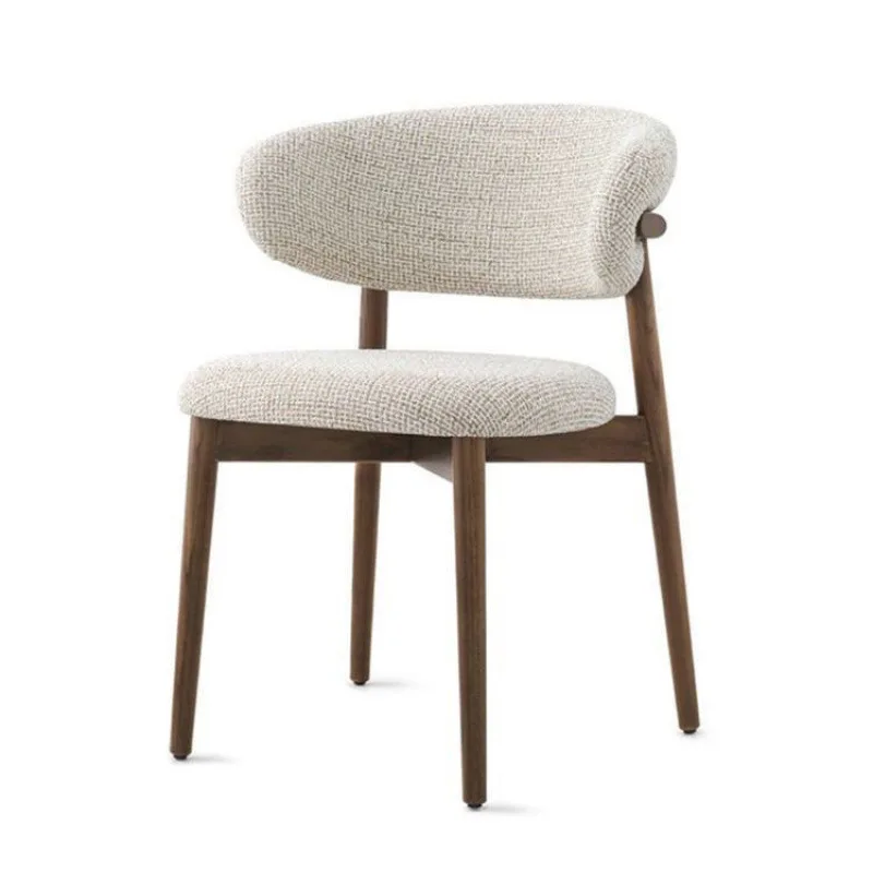 

Nordic Solid Wood Dining Chair Light Luxury Modern Simple Desk Chair Cafe Leisure Home Fabric