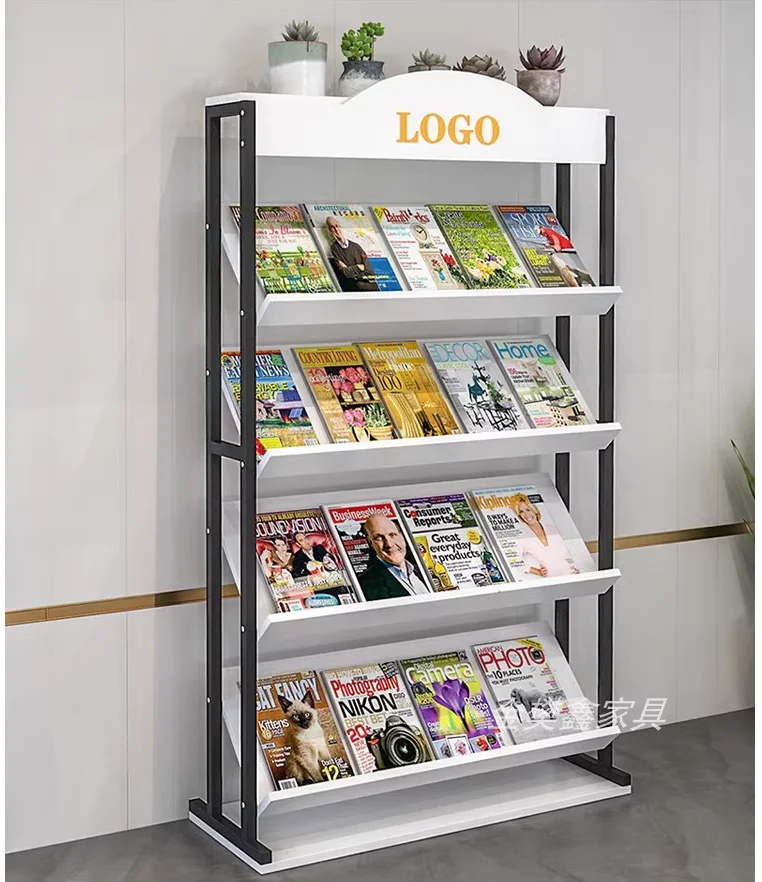 Bookshelf Newspaper stand Floor-to-ceiling magazine stand archive stand brochure display stand