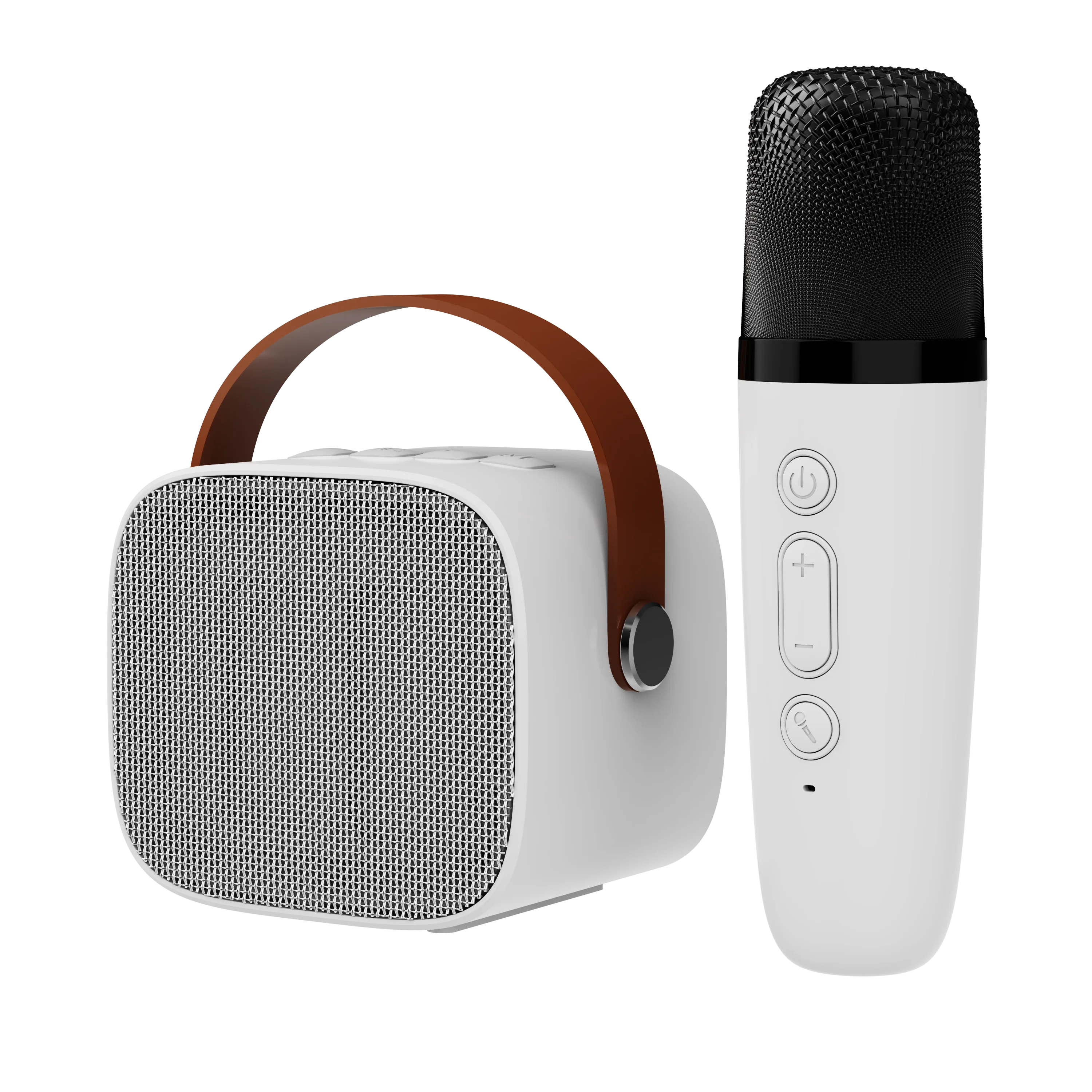 

sound speaker best gift for kids White Mini Bluetooth Microphone Speaker Set for Home Outdoor Entertainment KTV