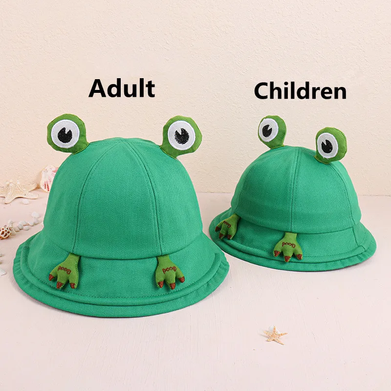 Cute Cartoon Frog Hat, Breathable Fisherman Hat, Kindergarten, Parent-Child Activity, Party Hat Props, Sun Protection Hat