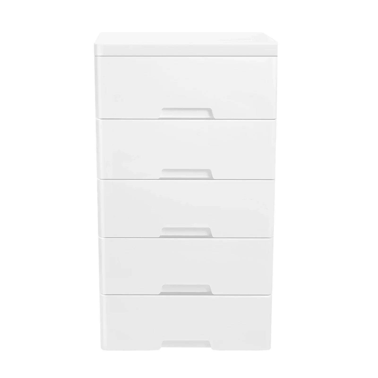 White Dresser,Storage Tower with 5 Drawer and 4 Wheels,Tall Organizer Rack for Bedroom,Living Room,Highly Sealed Snap Design