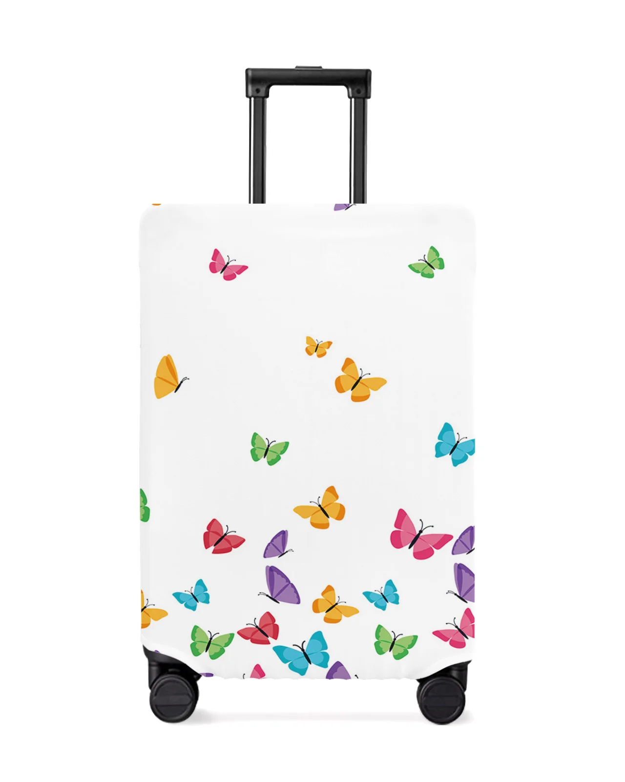 

Colorful Butterfly White Travel Luggage Protective Cover for Travel Accessories Suitcase Elastic Dust Case Protect Sleeve