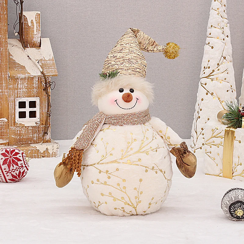 60/26cm Big Size Christmas Snowman Doll Decoration Pointed Hat Round Hat Santa Claus Snowman Doll Christmas Gift Tree Ornaments