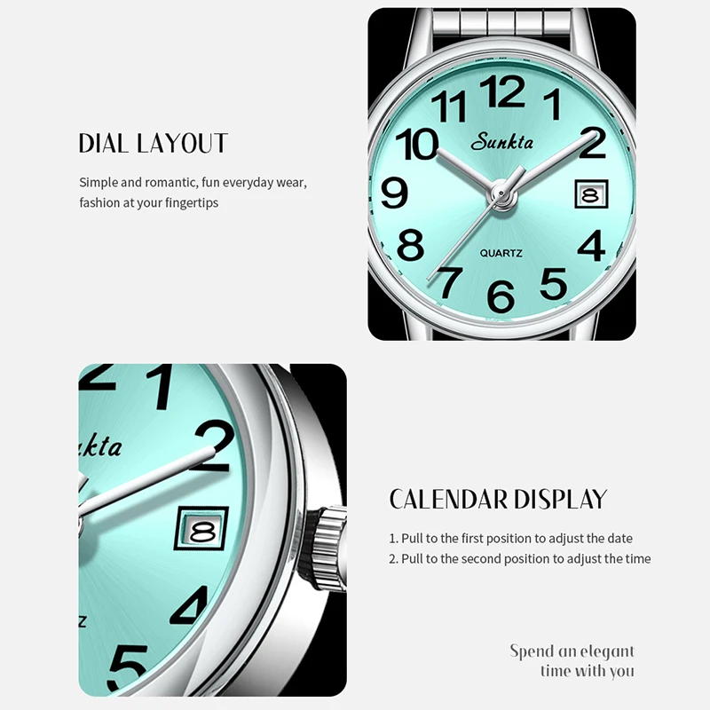 SUNKTA LIGE Women's Watches Top Brand Luxury Creative Steel Waterproof Watch For Women Fashion Elegant Sports Quartz Wristwatch