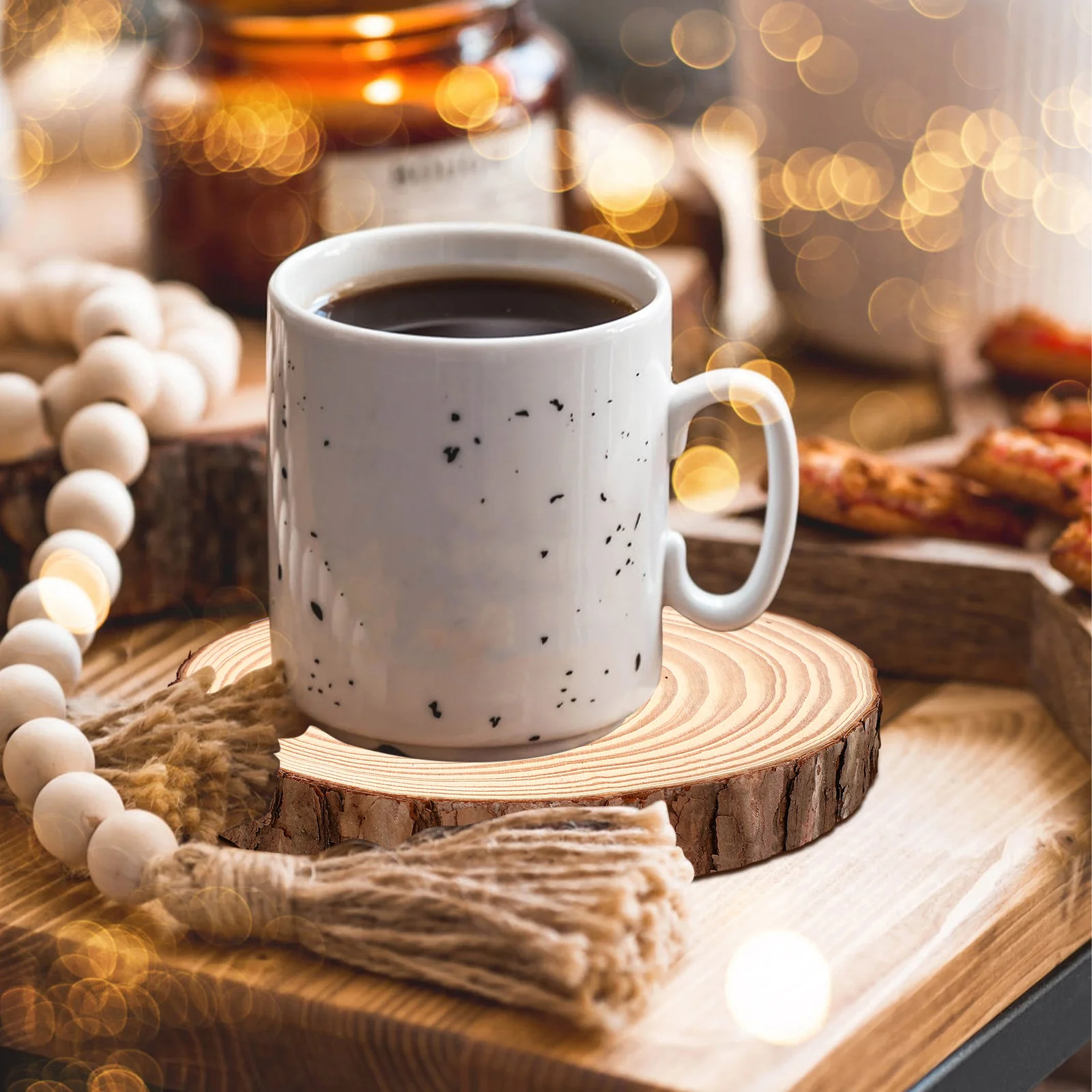 

2pcs Unfinished Wood Rounds Natural Birch Slices With Bark For Craft Painting Diy Ornaments Wedding Centerpieces Home Decor