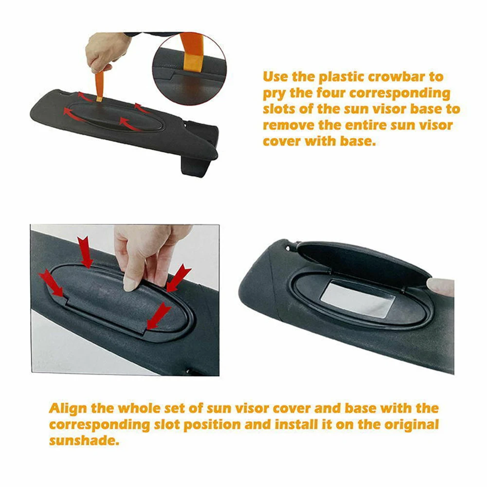 

Front Left/Right Black Sunvisor Vanity Mirror Cover for Porsche 911 996 997 2PCS OE/OEM Part Number 99670142102