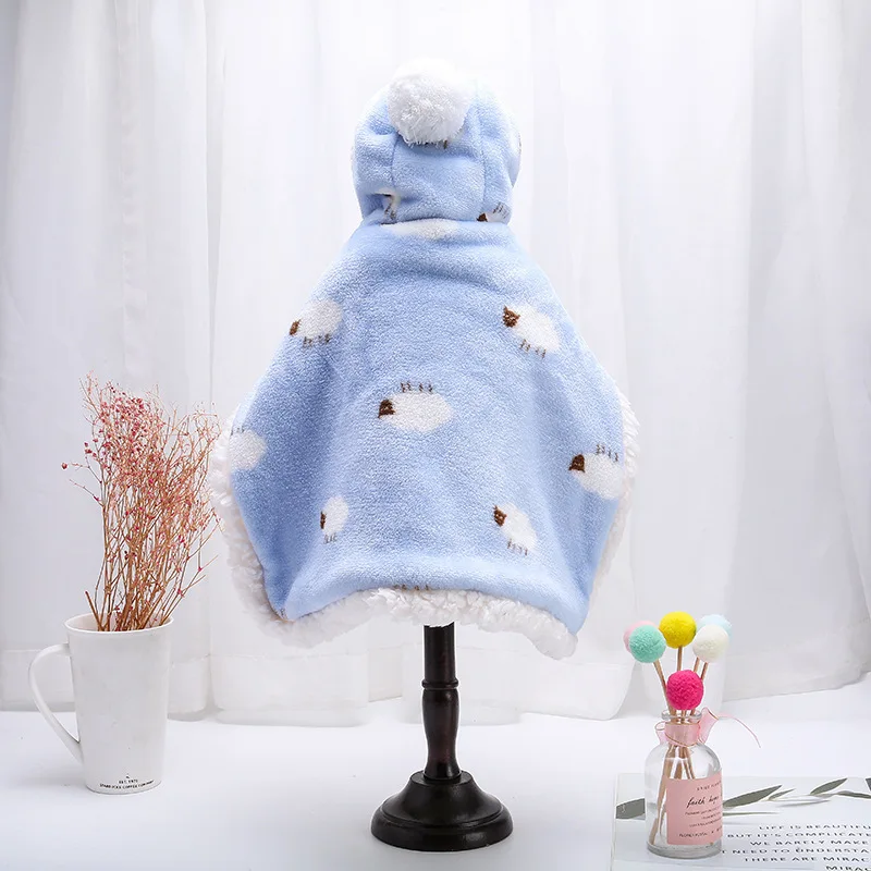 Winter Dog Cloak Pet Clothes Large and Small Dog Coat Cloak Flannel Cotton Coat Corgi Warm Clothes Cat Clothes Dog Costume