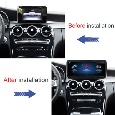 퀄컴 메르세데스 벤츠 C 클래스 W205 안드로이드 14 2014-2018 CarPlay GPS 네비게이션 카 DVD 라디오 멀티미디어 플레이어 HD 스크린