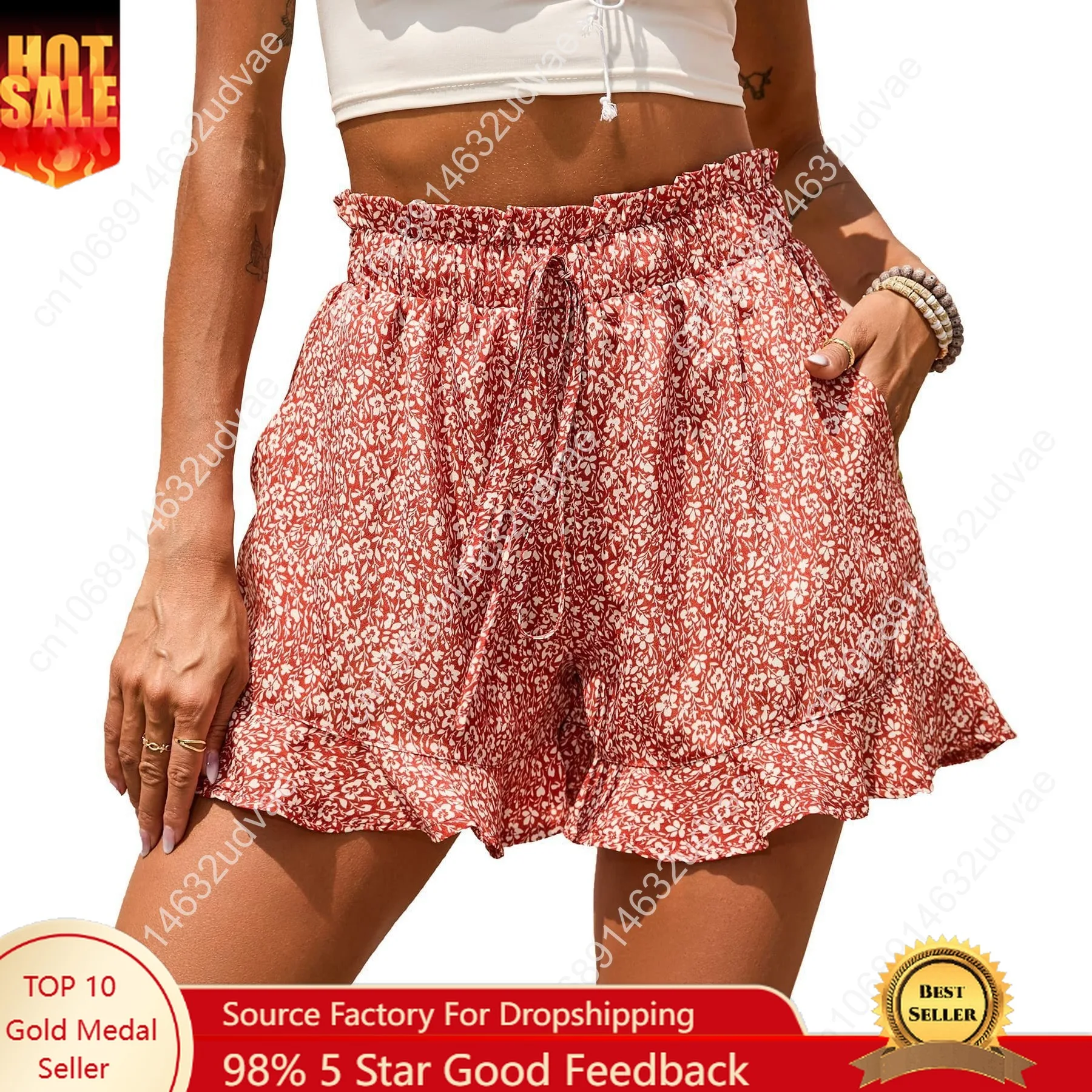 

Flowy Shorts for Women Casual Boho Floral Skorts Ruffle Mini Skirts Running Tennis Butterfly Shorts Chiffon Shorts
