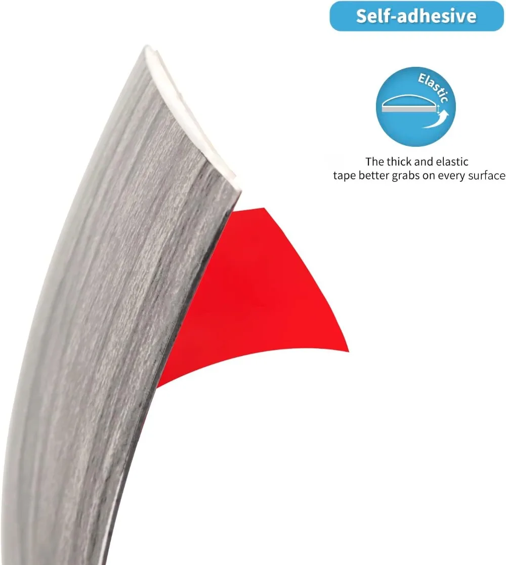 1PC 1M NEW Tile Floor Transition Strip Wear-resistant Self Adhesive Edging Trim Strip Flat Wood Grain Divider Strip Doorway