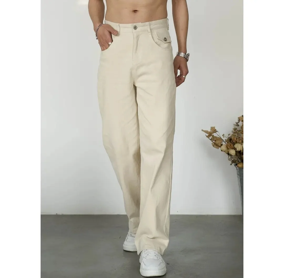 

Американские ретро-джинсы светло-бежевого цвета, весна-лето, новые, повседневные, модные, универсальные, прямые, зауженные, длинные брюки