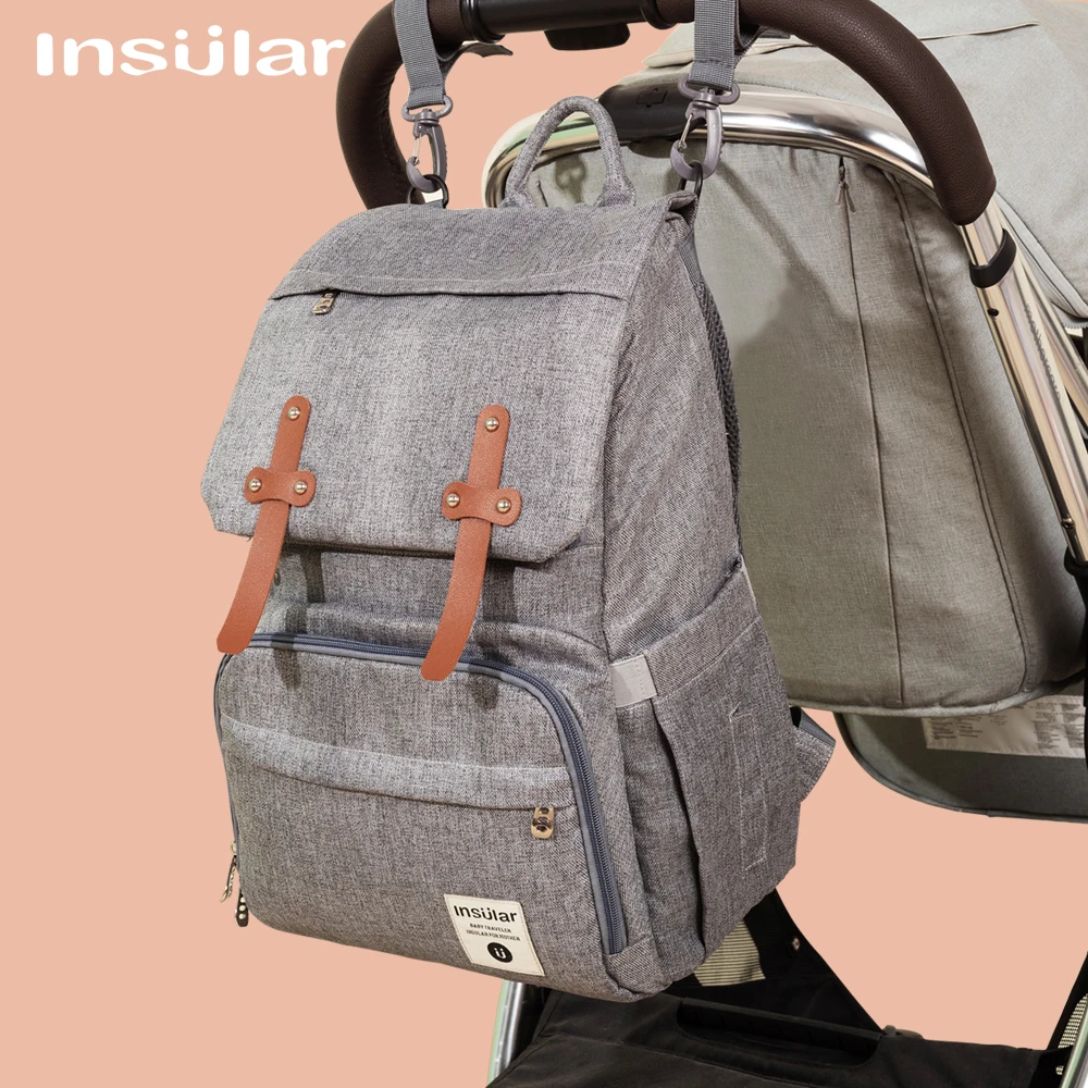 Insular Nappy Backpack Bag Mummy Large Capacity Bag Mom Baby Multi-function Waterproof Outdoor Travel Diaper Bags For Baby Care