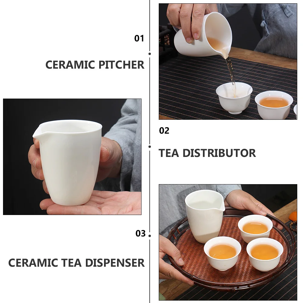 

1Pcs Heat-Resistant Ceramic Tea Dispenser Lightweight Healthy Material No Stains Retained Perfect for Home Office Tea Time White