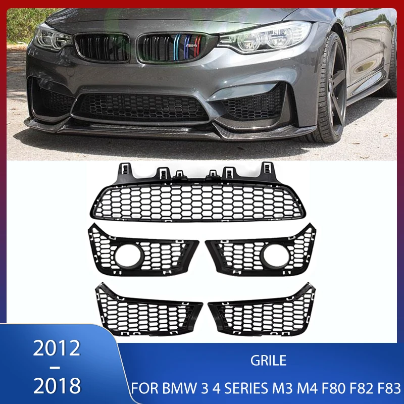 

Bumper Grille Lower Middle Mesh Grid Panelling Fog Lamp Cover Racing Grill For BMW 3 4 SERIES AN M3 M4 F80 F82 F83 2012-2018