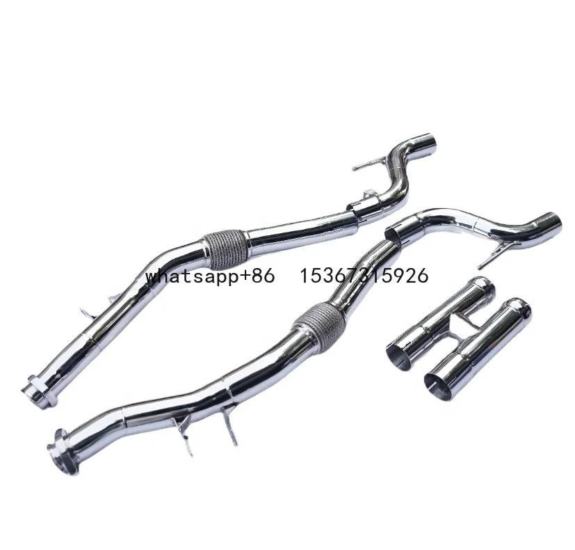 

304 stainless steel exhaust downpipe front pipe for Mercedes benz s63 amg w222 5.5t