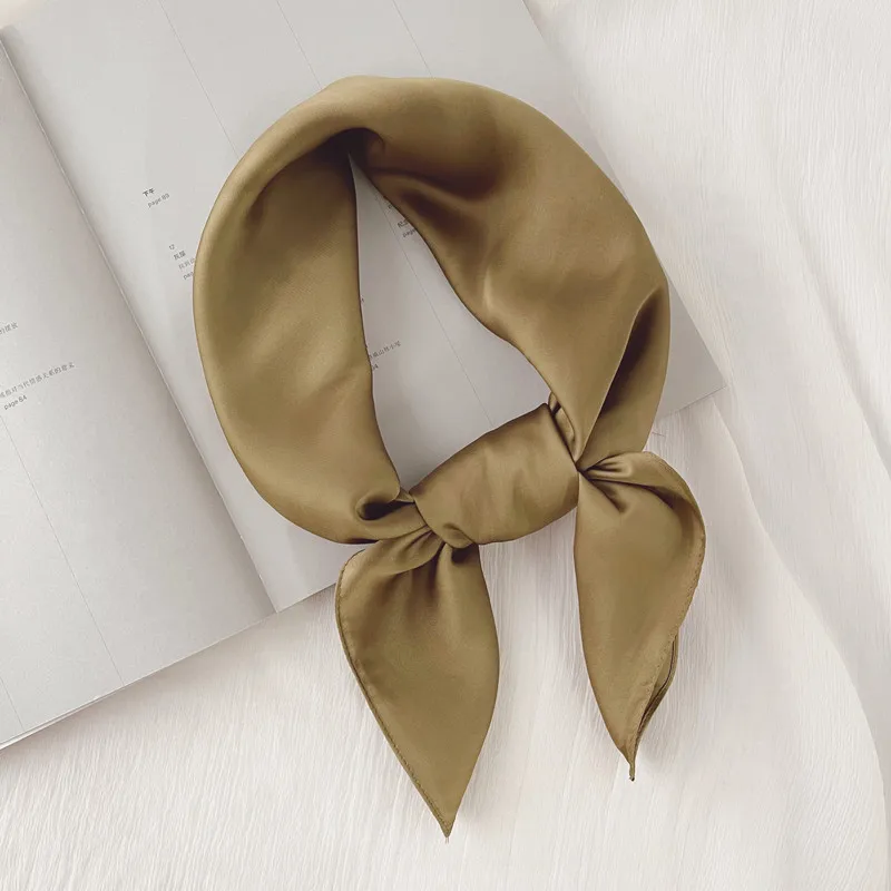 New 70*70cm Silk Square Scarf Women Soft Satin Hairband Neckerchief Tie Female Headband Foulard Bag Ribbon Gift Luxury