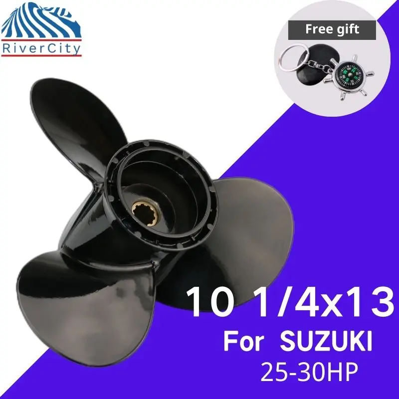 

For Suzuki 20HP 25HP 30HP Outboard Propeller 10 1/4X13 Boat Motor Aluminum Alloy Screw Ship Marine Engine 3 Blade 10 Spline