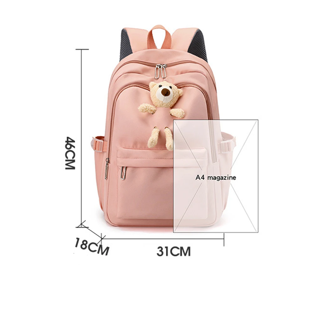 Embroidered Name Girls College Simple Large Capacity Backpack High School Students Backpack Personalized Birthday Gift Schoolbag