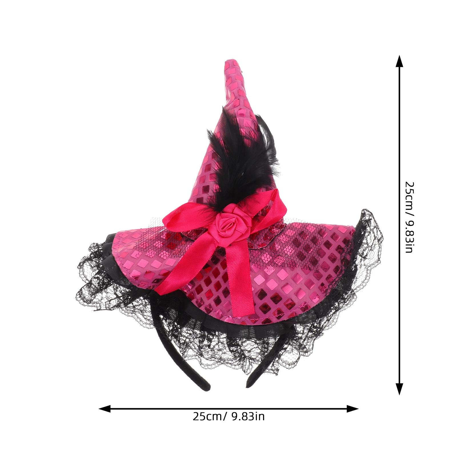 

Witch Hat Headband Rose Red Durable Halloween Party Costume Accessory For Kids Adults Unique Performance Prop Party