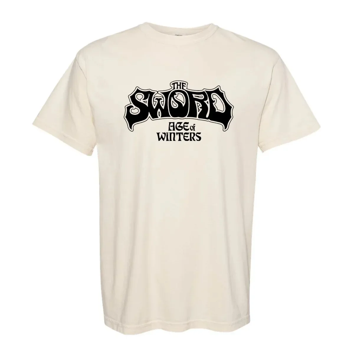 The Sword Triple Wolf Head Print T Shirt, Fierce Monochrome Dark Rock Wildlife Graphic, Doom Metal Rock Tee