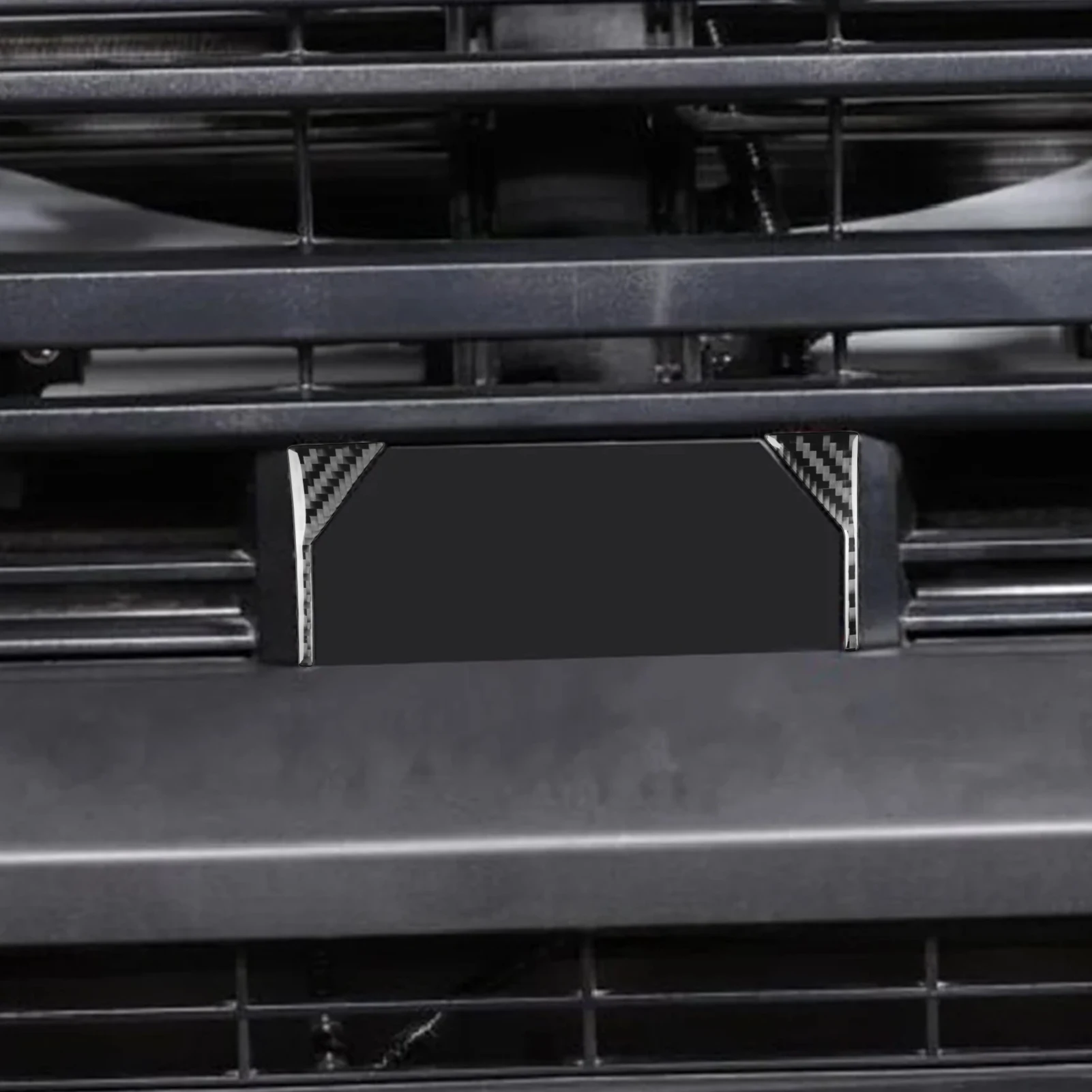 For Toyota Tundra Sequoia 2022-2025 Carbon Fiber Front Bumper Trailer Hitch Panel Cover Trim Car Accessories Decoration Sticke